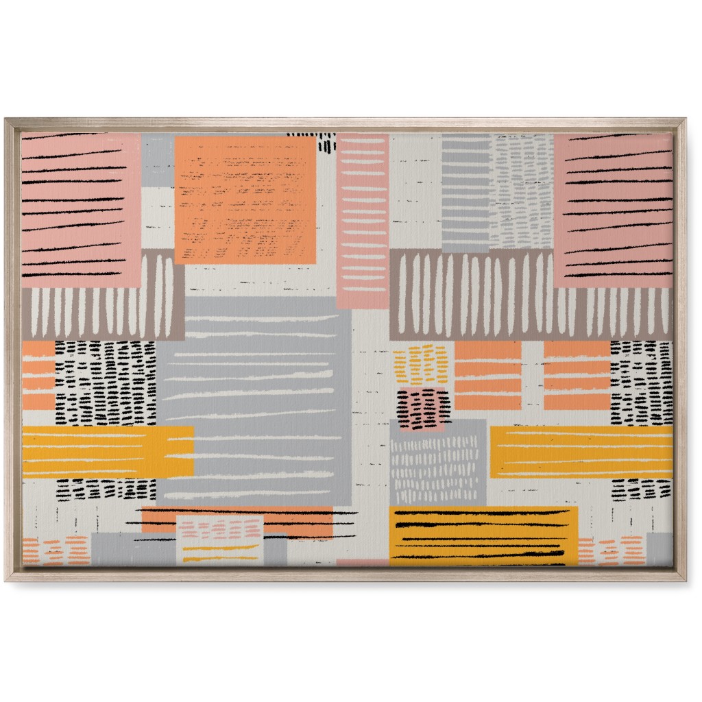 Textured Color Blocks - Multi Wall Art, Metallic, Single piece, Canvas, 20x30, Multicolor