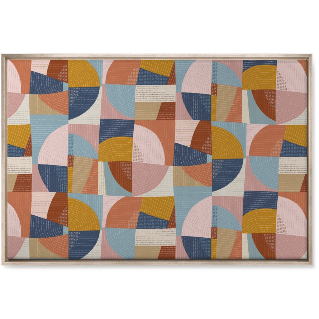 Modern Patchwork - Multi Wall Art, Metallic, Single piece, Canvas, 24x36, Multicolor