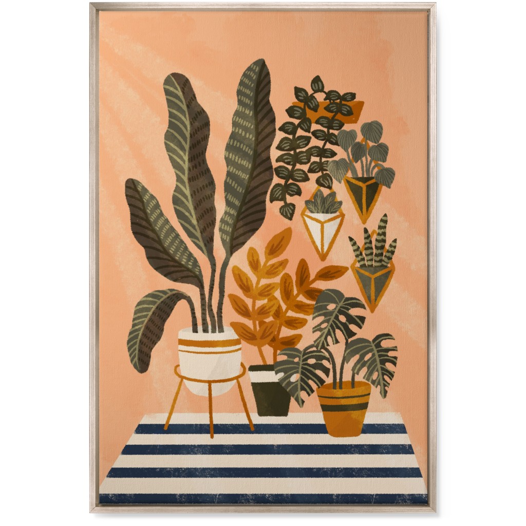 Cozy Home Jungle - Pink Wall Art, Metallic, Single piece, Canvas, 24x36, Pink, Bright Pink