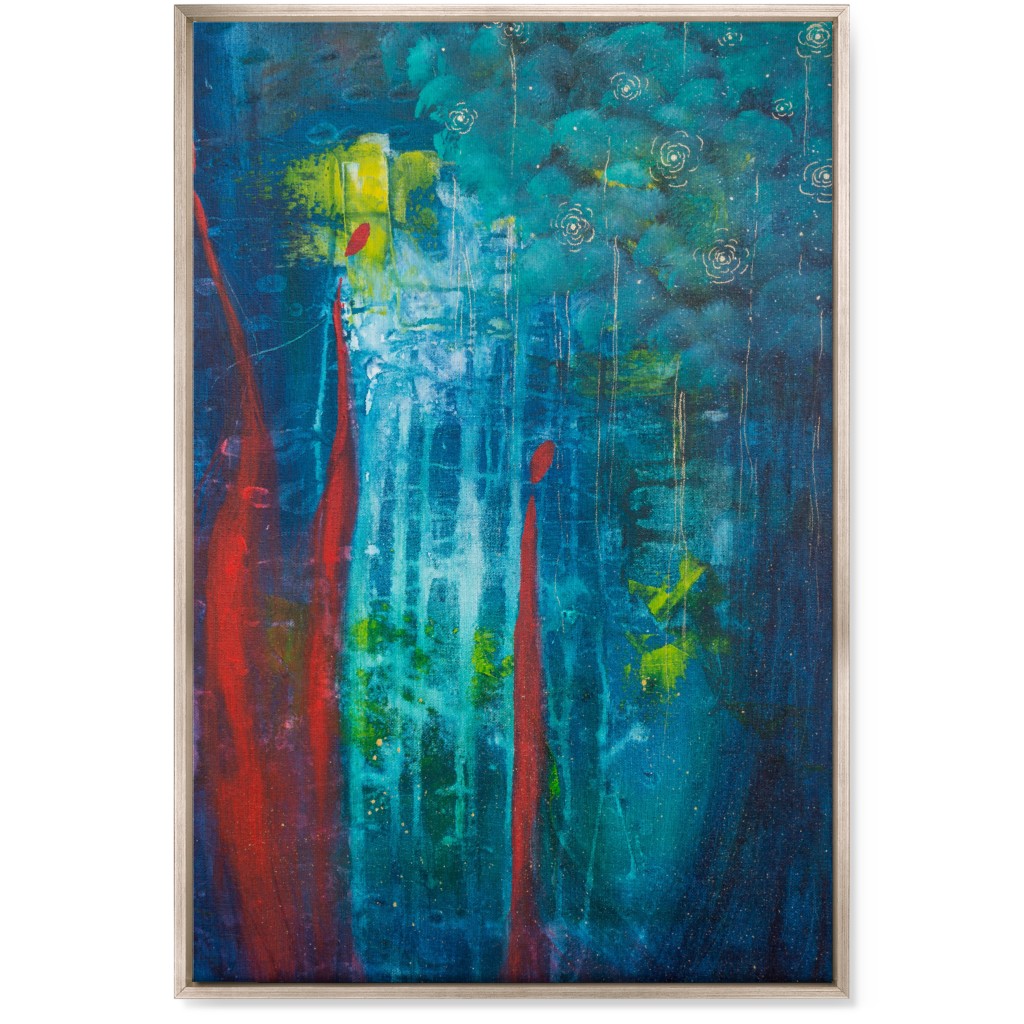 Nocturne - Multi Wall Art, Metallic, Single piece, Canvas, 24x36, Blue, True Blue