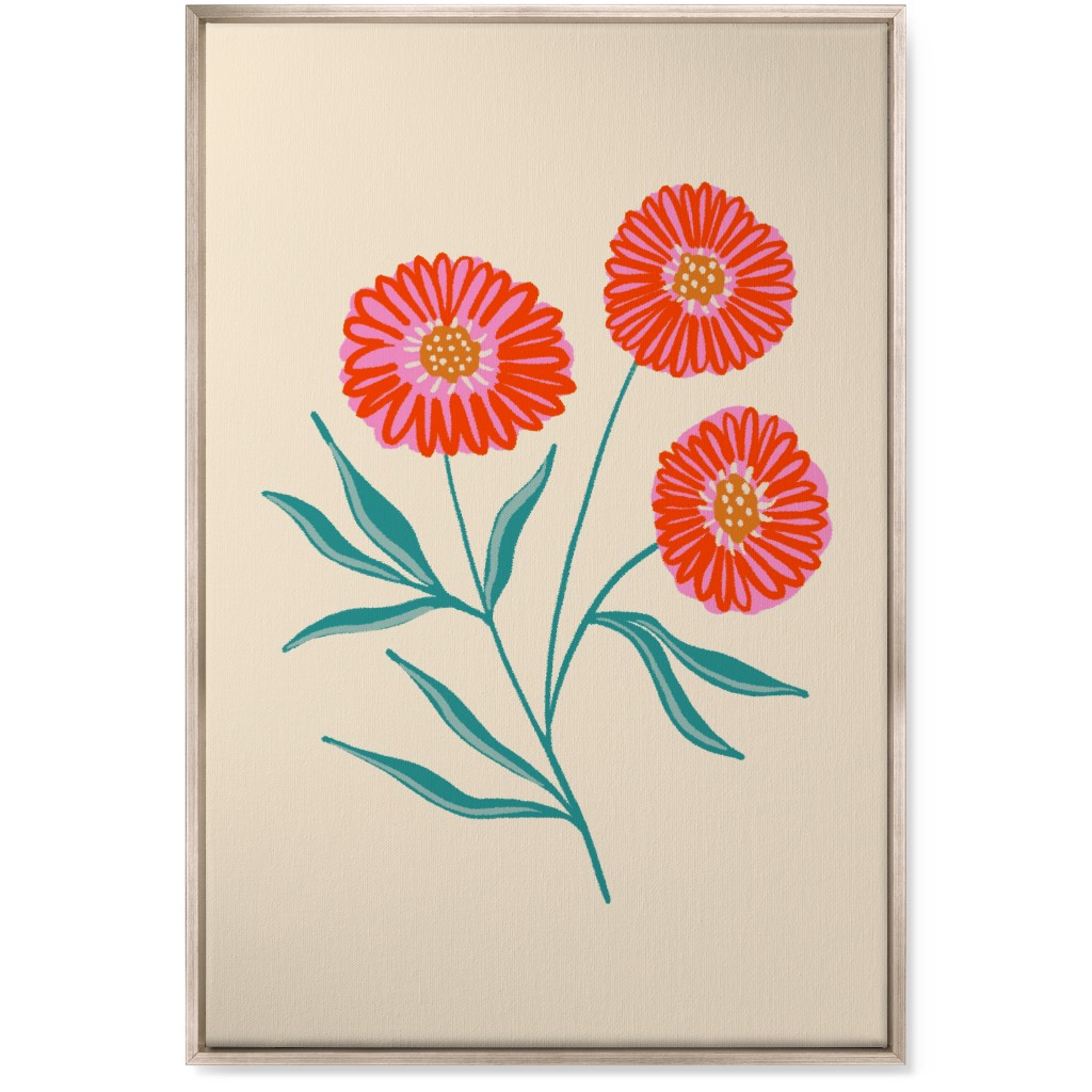Naomi Wildflower - Multi Wall Art, Metallic, Single piece, Canvas, 24x36, Multicolor
