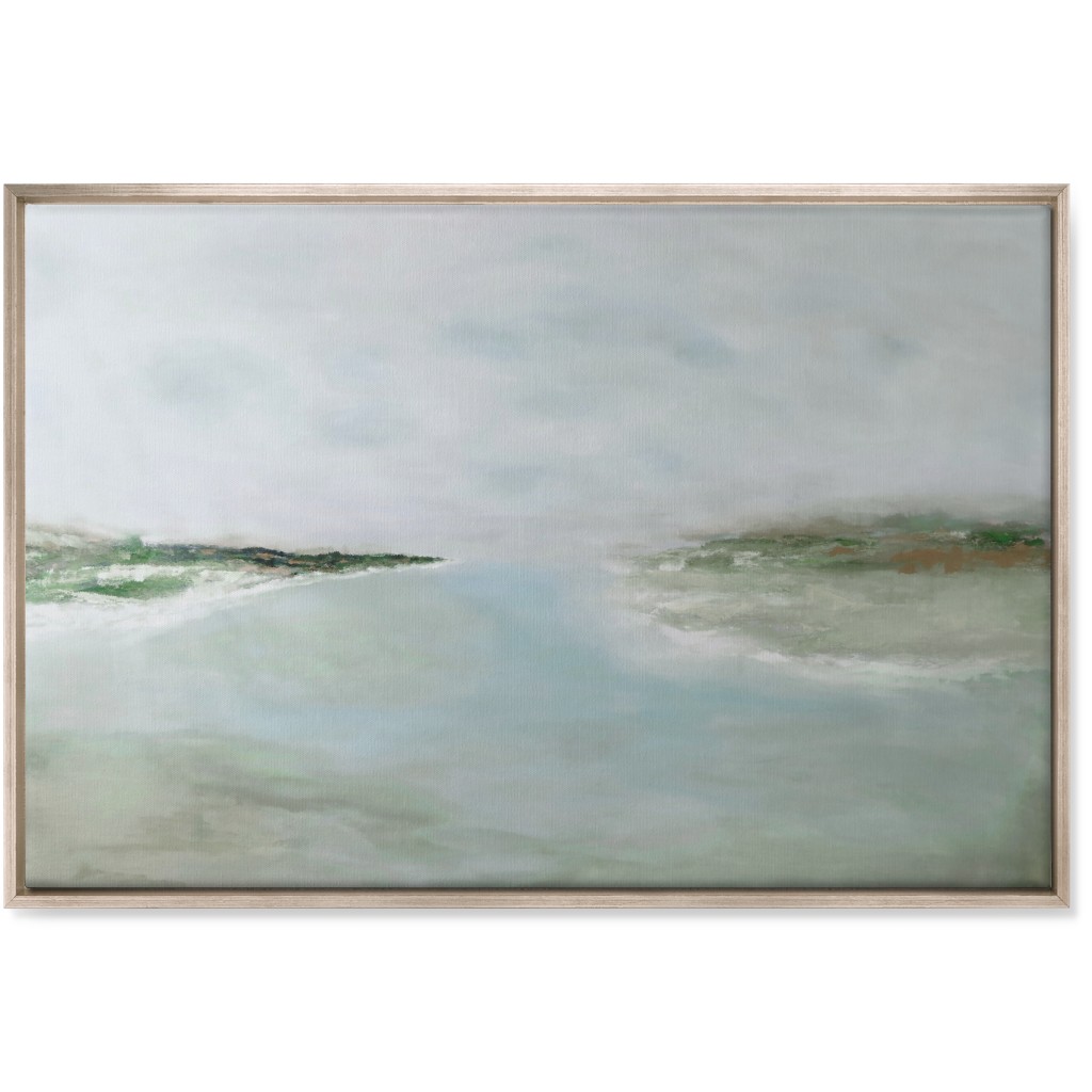 Barrier Islands Wall Art, Metallic, Single piece, Canvas, 24x36, Blue, True Blue