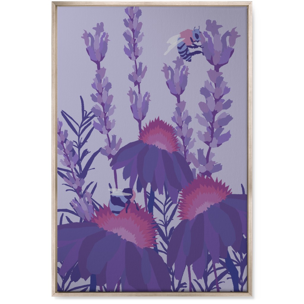 Lavender Fields - Purple Wall Art, Metallic, Single piece, Canvas, 24x36, Purple