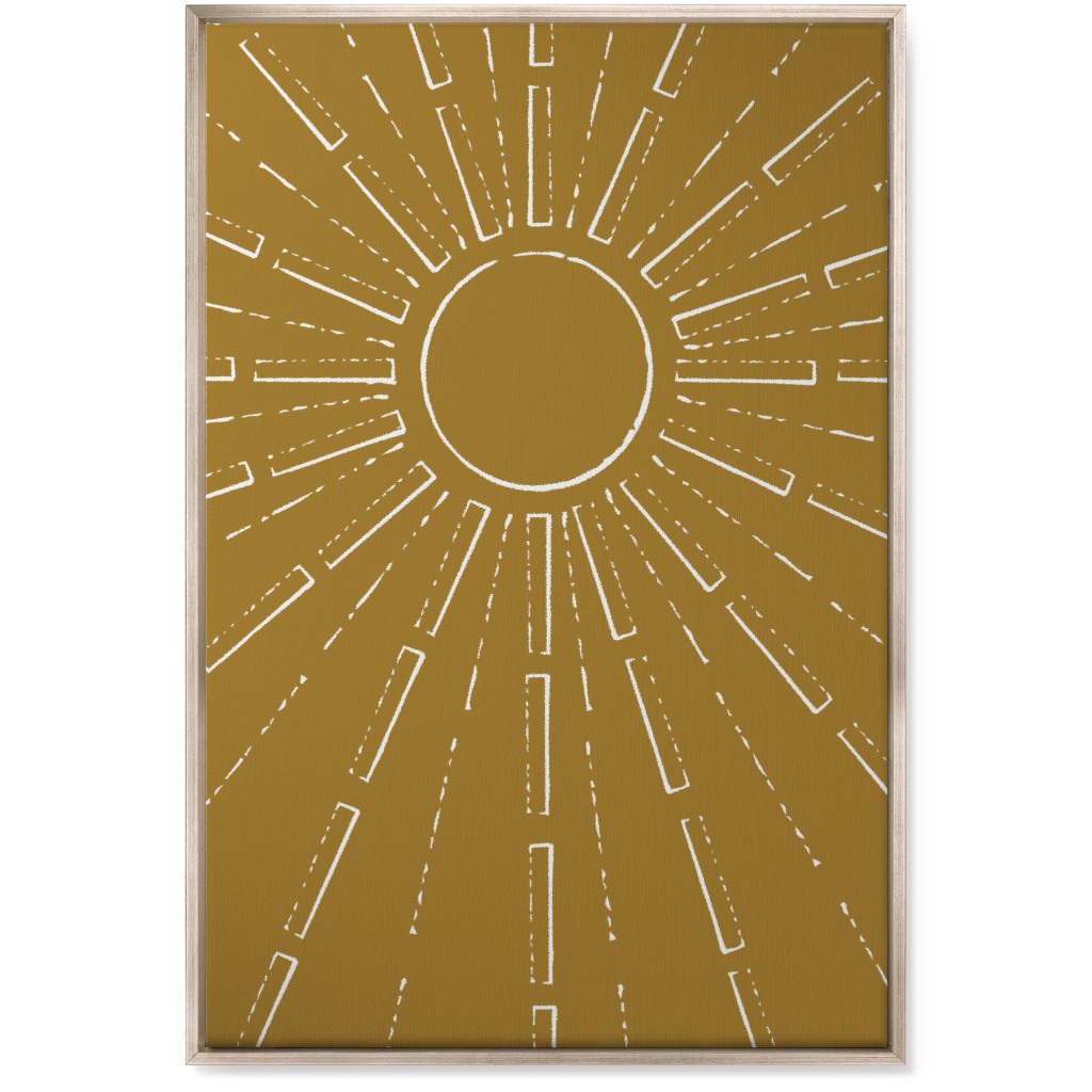 Midcentury Burst Wall Art, Metallic, Single piece, Canvas, 24x36, Yellow, Golden