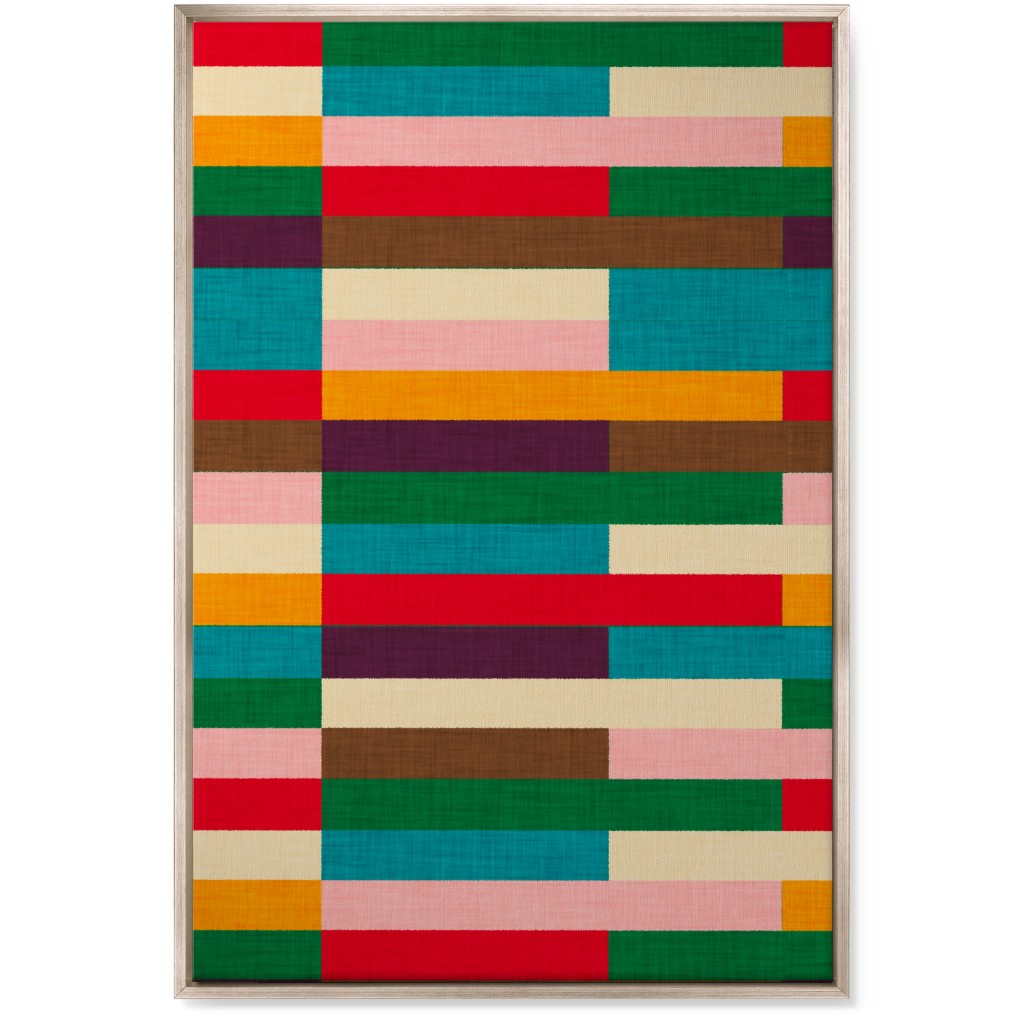 Kilim Stripes - Multi Wall Art, Metallic, Single piece, Canvas, 24x36, Multicolor