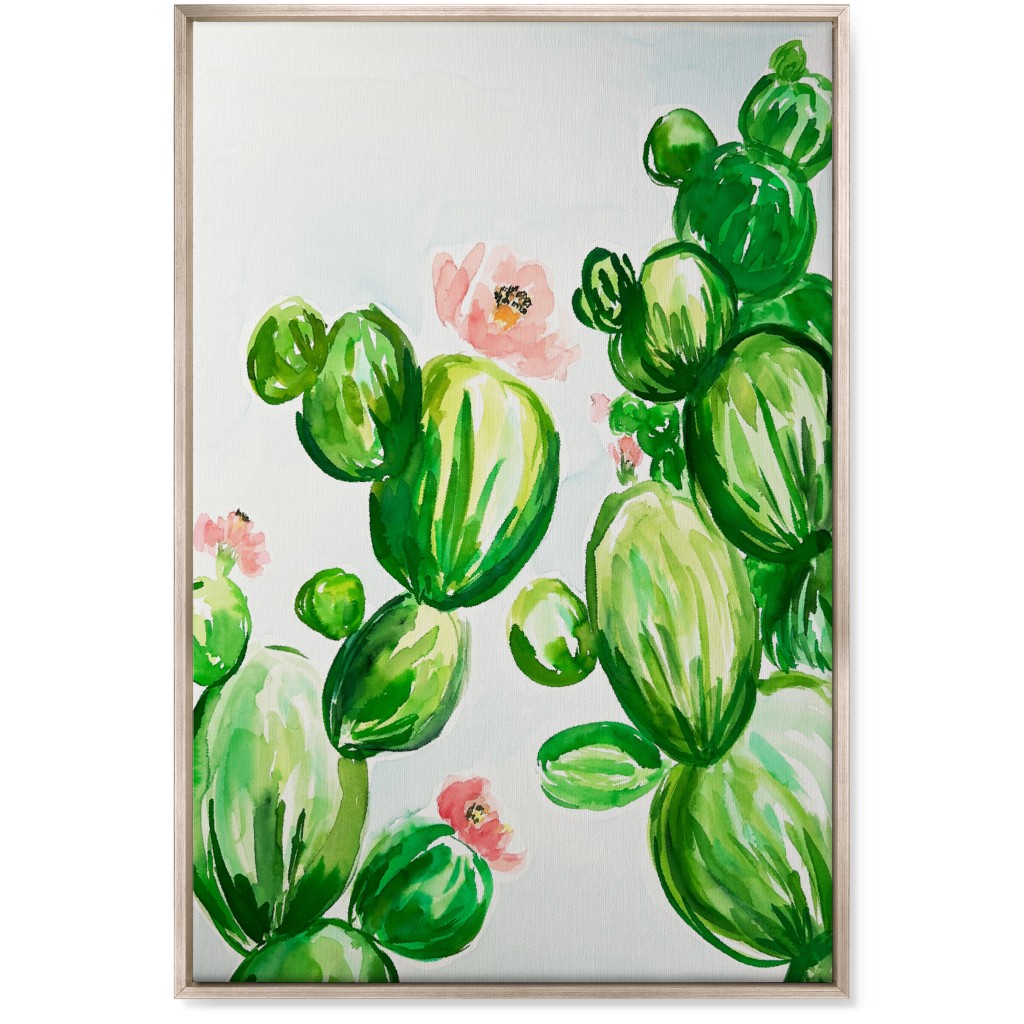 Desert Sunset - Green Wall Art, Metallic, Single piece, Canvas, 24x36, Green, Classic Green