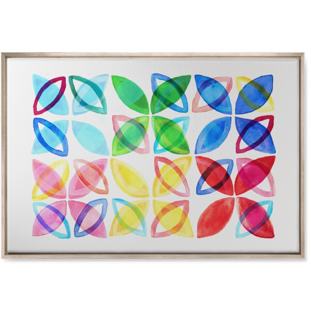 Washed Watercolor Shapes Wall Art, Metallic, Single piece, Canvas, 24x36, Multicolor