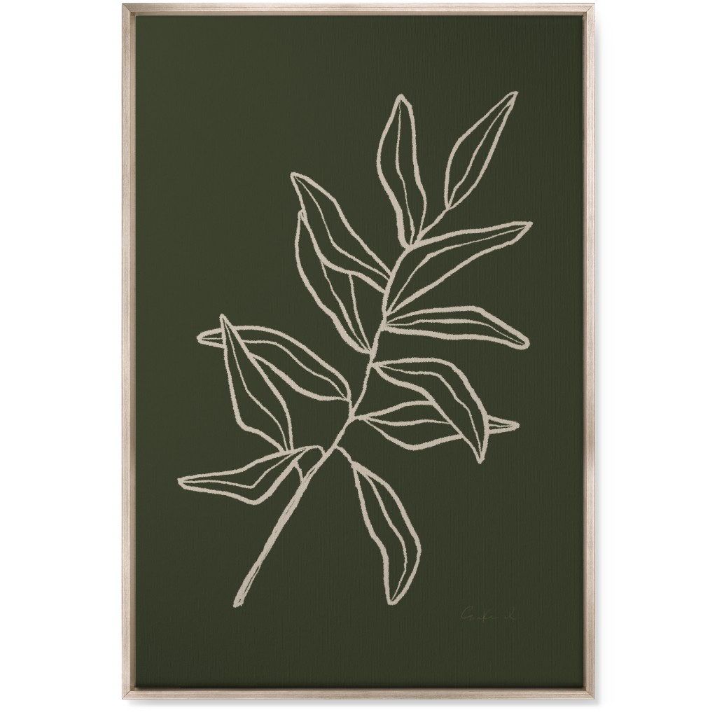 Botanical Eucalyptus Wall Art, Metallic, Single piece, Canvas, 24x36, Green, Gray