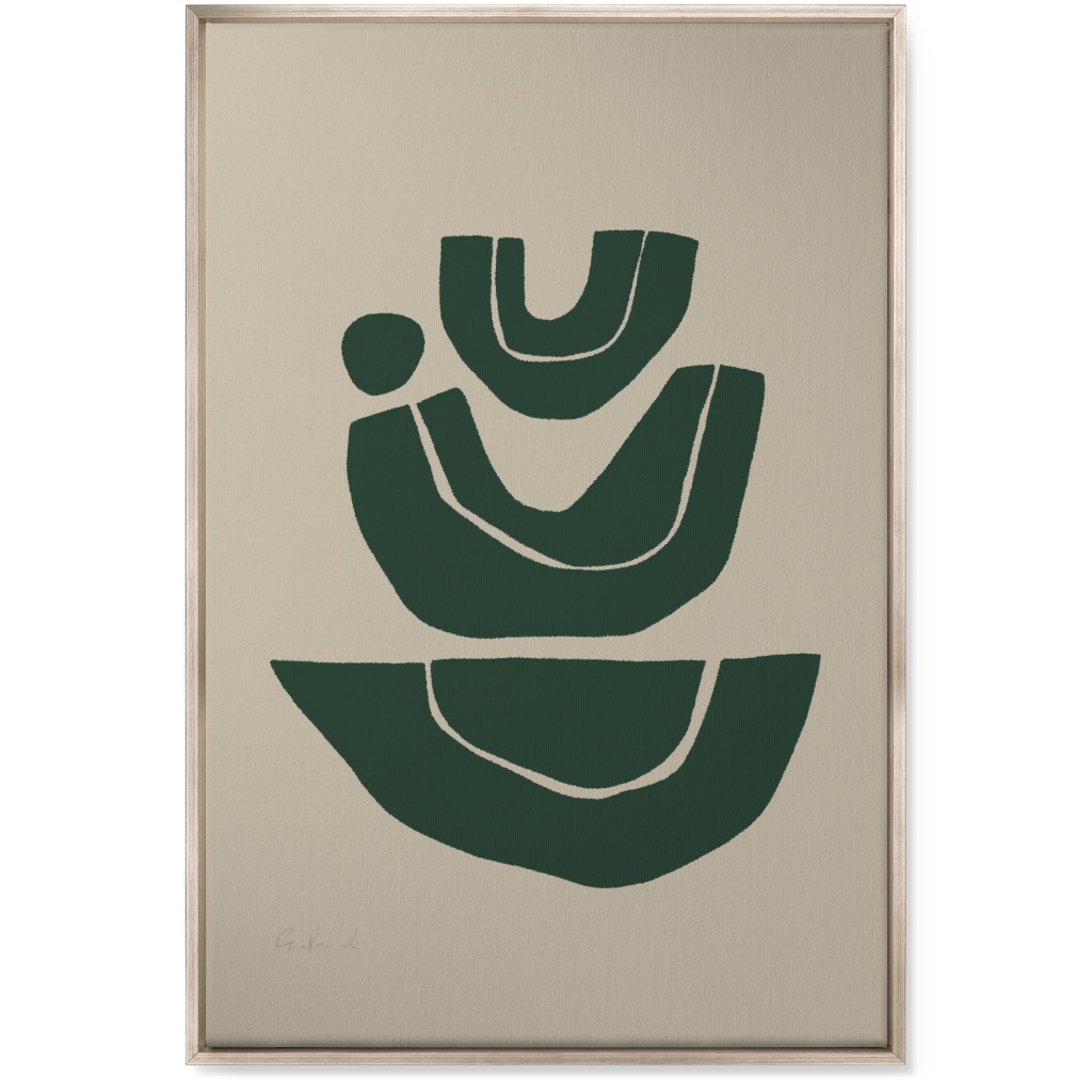 Geometric Abstract Stack Iii Wall Art, Metallic, Single piece, Canvas, 24x36, Green