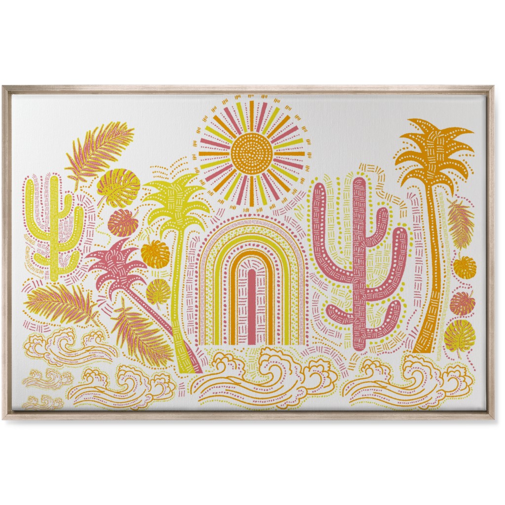 Optimistic Full Sunny Summer - Warm Wall Art, Metallic, Single piece, Canvas, 24x36, Multicolor