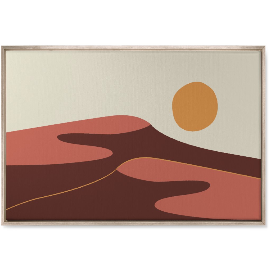 Desert Sun - Earth Tones Wall Art, Metallic, Single piece, Canvas, 24x36, Orange
