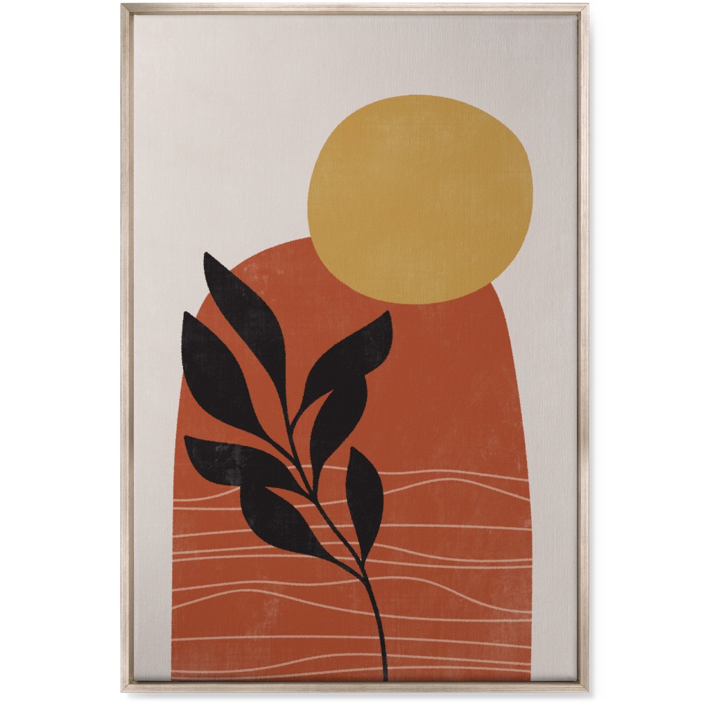 Earthen Plateau - Terracotta Wall Art, Metallic, Single piece, Canvas, 24x36, Orange, Orange