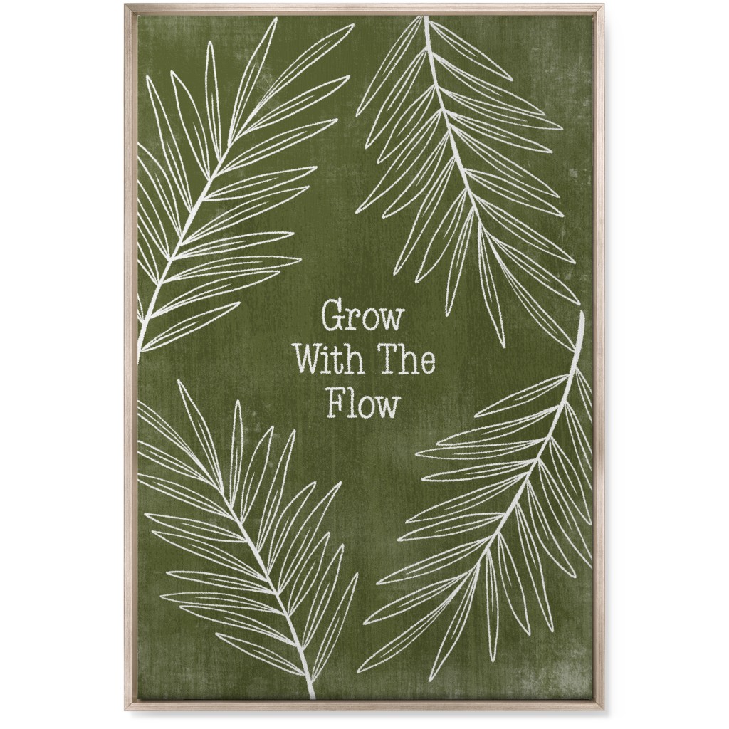 Grow With the Flow - Green Wall Art, Metallic, Single piece, Canvas, 24x36, Green