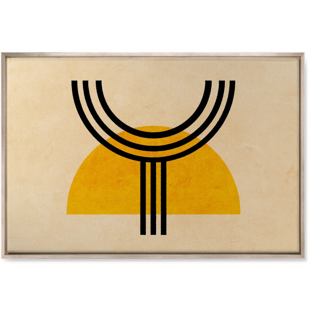 Olympus Abstract - Yellow Wall Art, Metallic, Single piece, Canvas, 24x36, Yellow
