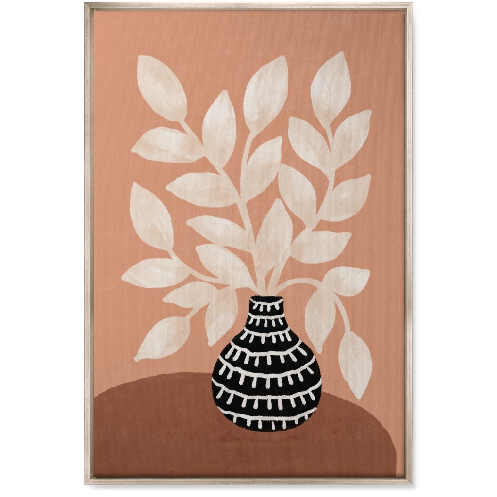 the Vase Ii - Neutral Wall Art, Metallic, Single piece, Canvas, 24x36, Pink, Bright Pink