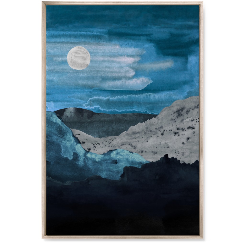 Canyon Night Wall Art, Metallic, Single piece, Canvas, 24x36, Blue, True Blue