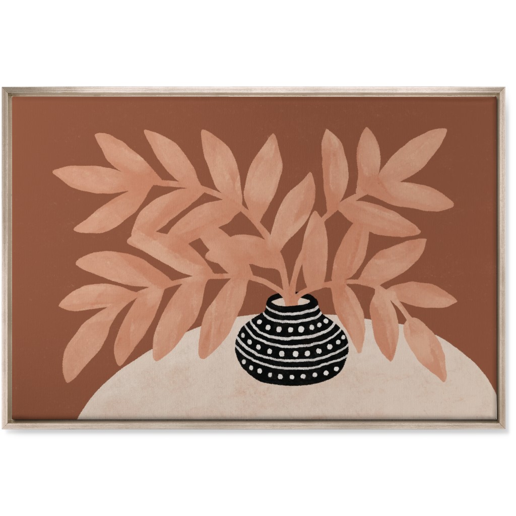the Vase Iii - Neutral Wall Art, Metallic, Single piece, Canvas, 24x36, Pink, Bright Pink
