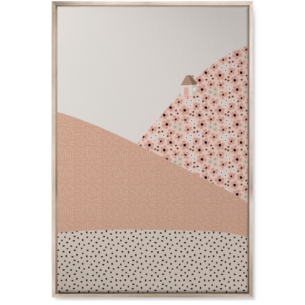 Floral Landscapes Wall Art, Metallic, Single piece, Canvas, 24x36, Pink