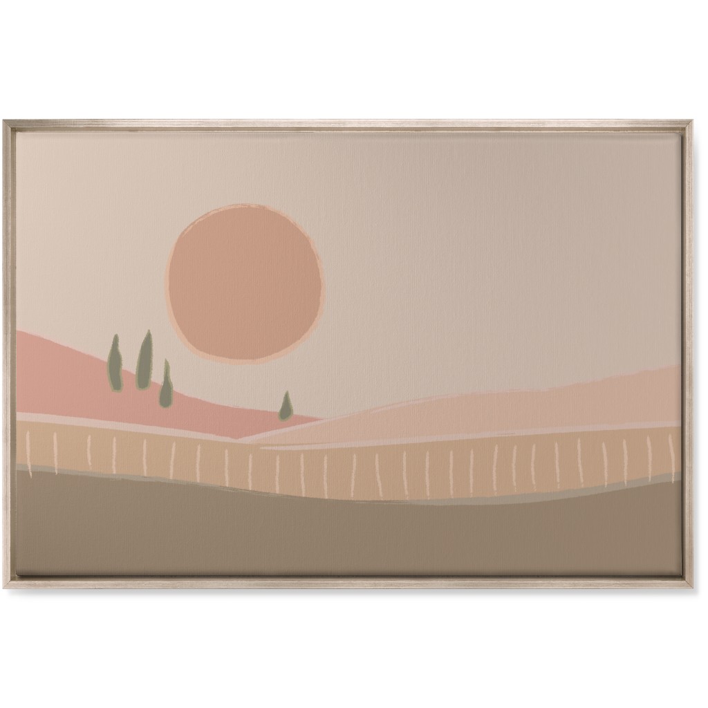 Simple Landscape Wall Art, Metallic, Single piece, Canvas, 24x36, Pink