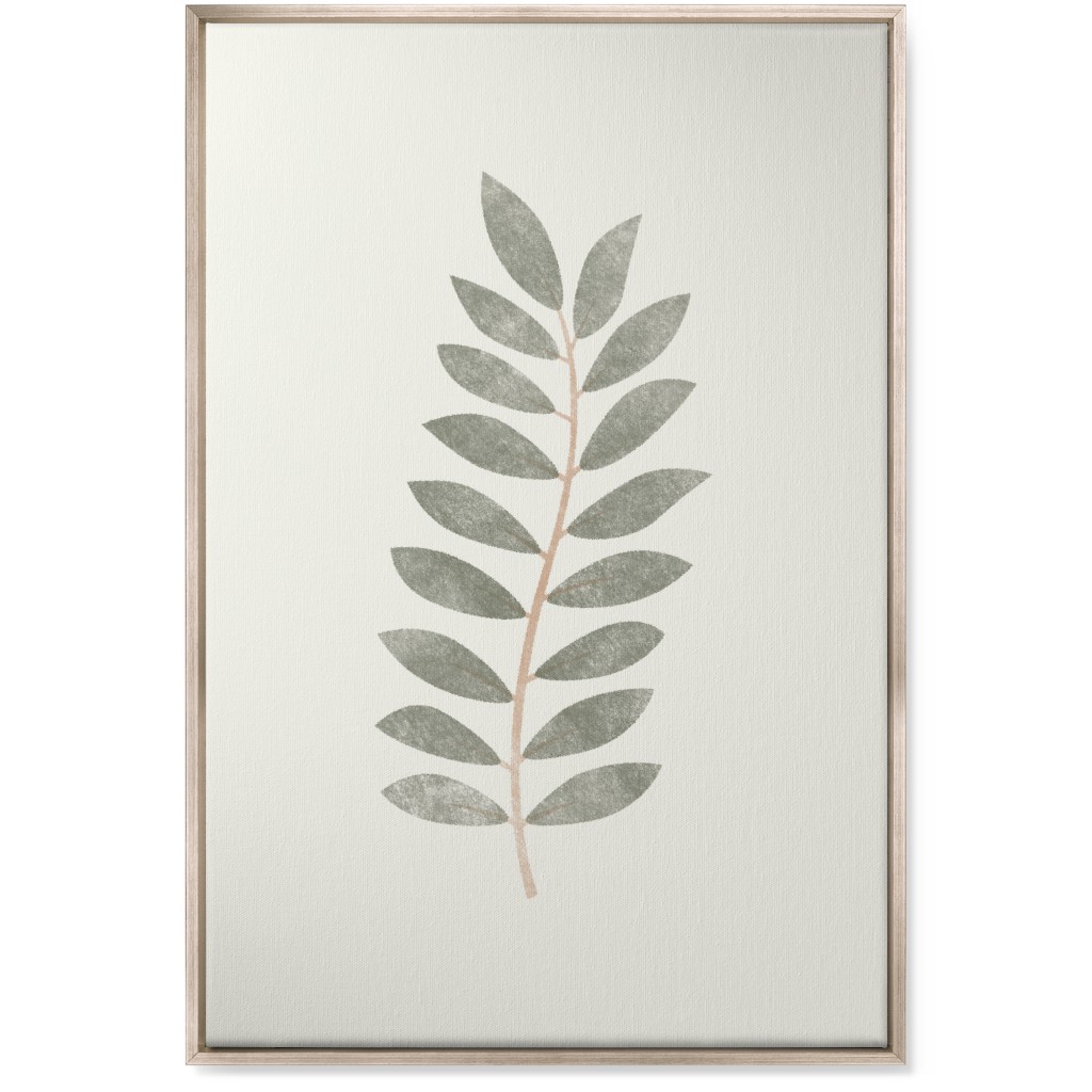 Botanical Leaf Iii Wall Art, Metallic, Single piece, Canvas, 24x36, Green