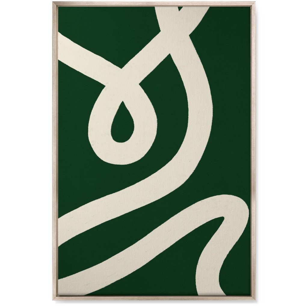 Tangled Brush Strokes V Wall Art, Metallic, Single piece, Canvas, 24x36, Green, Kale