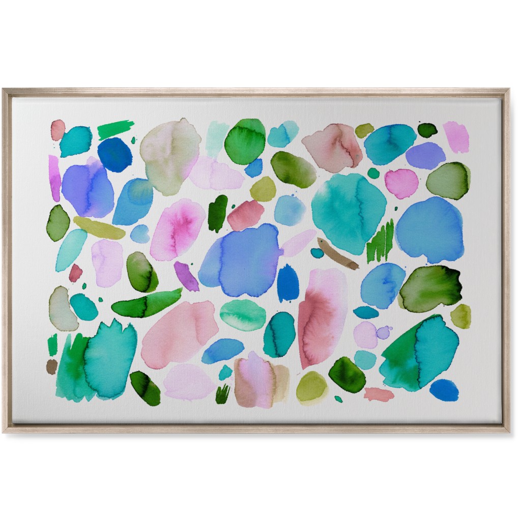 Summer Joy Watercolor Abstract Wall Art, Metallic, Single piece, Canvas, 24x36, Multicolor, Tidal Wave