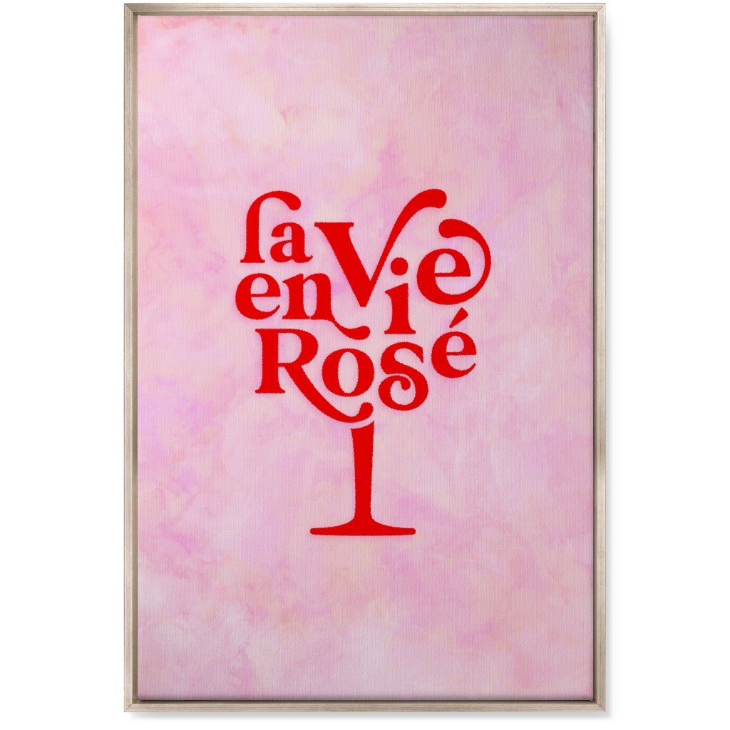 La Vie En Rose - Red and Pink Wall Art, Metallic, Single piece, Canvas, 24x36, Pink, Bright Pink