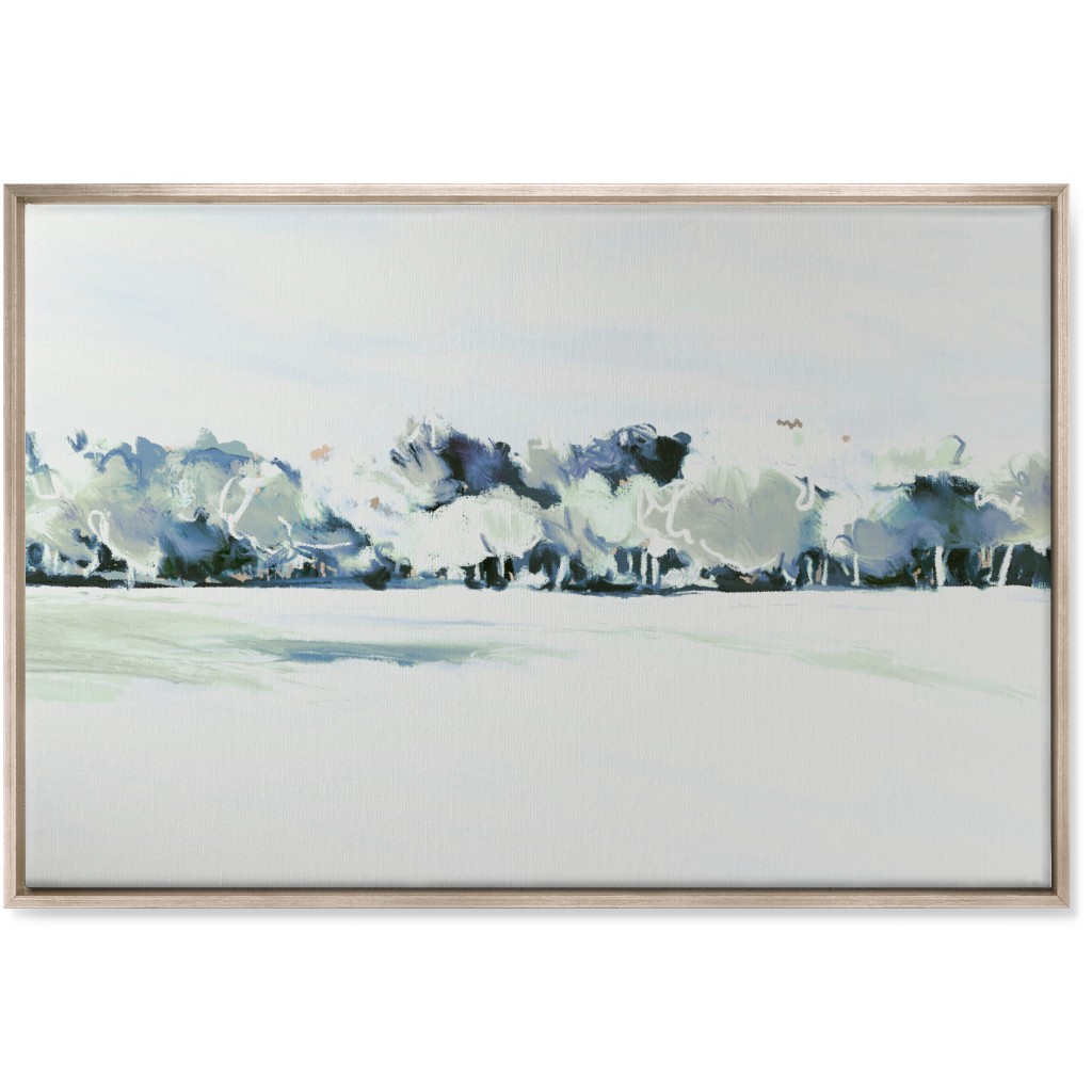 Tree Line Abstract Wall Art, Metallic, Single piece, Canvas, 24x36, Blue, True Blue