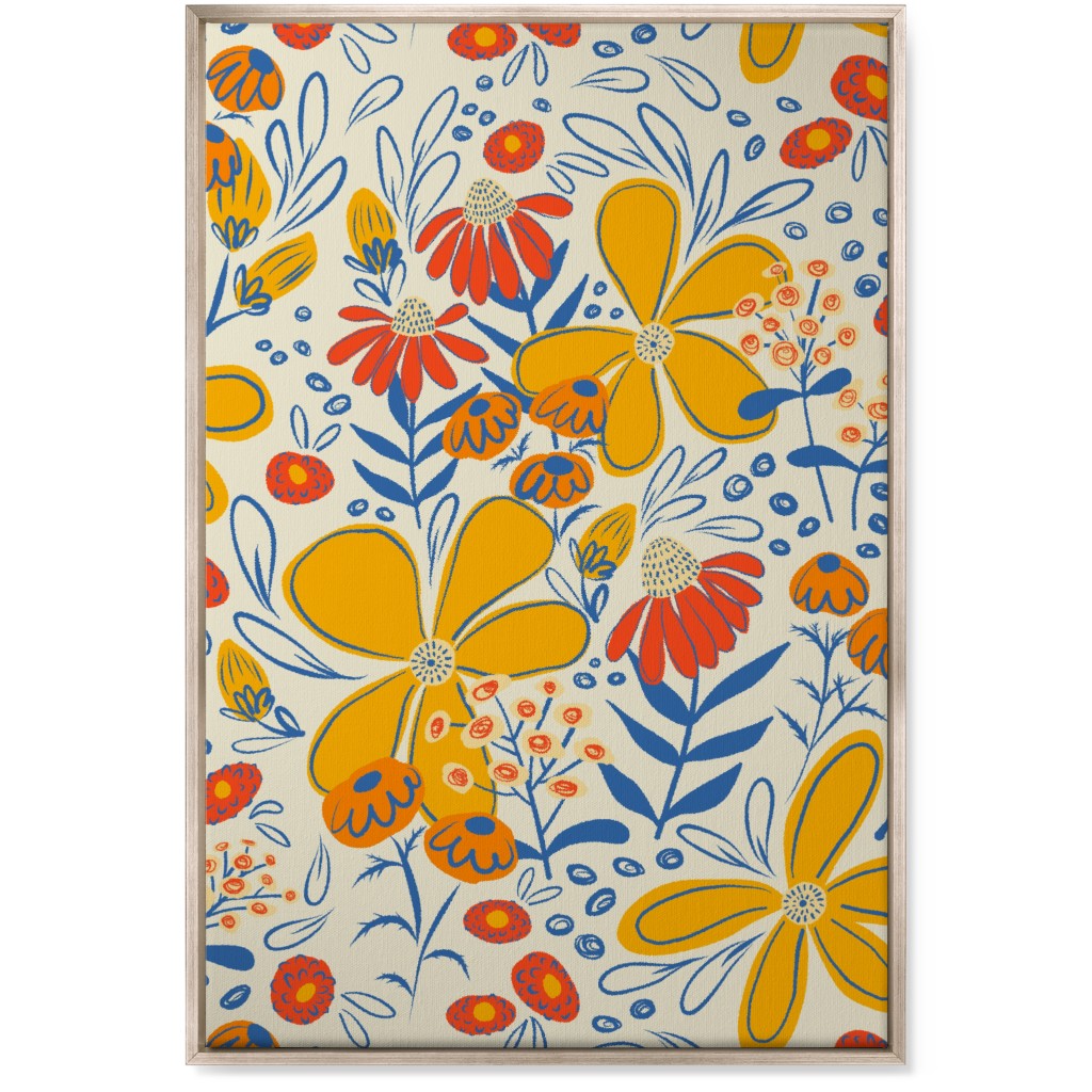 May Flowers - Multi Wall Art, Metallic, Single piece, Canvas, 24x36, Yellow
