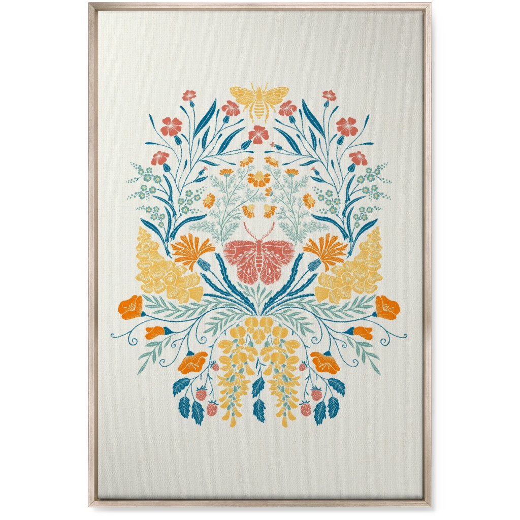 Wildflowers Wall Art, Metallic, Single piece, Canvas, 24x36, Multicolor, White