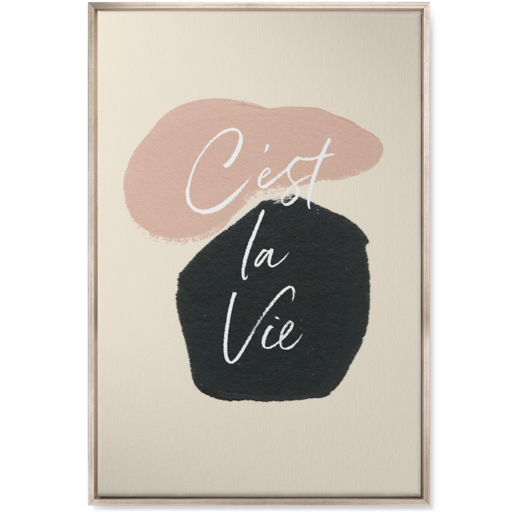 C'est La Vie Wall Art, Metallic, Single piece, Canvas, 24x36, Pink