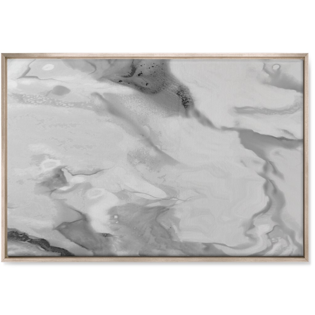 Carerra Marble - Watercolor Wall Art, Metallic, Single piece, Canvas, 24x36, Gray