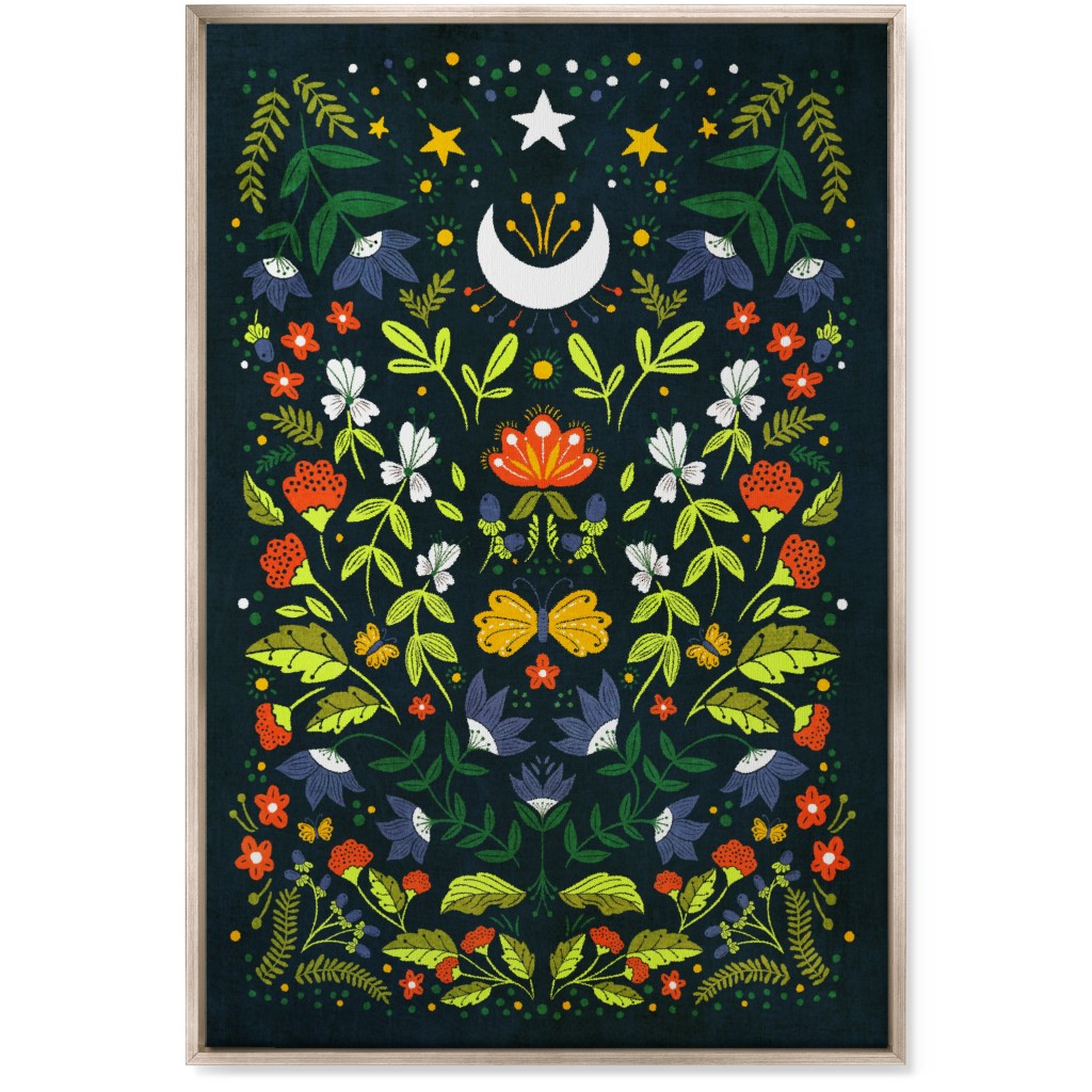 Night Garden - Multi Wall Art, Metallic, Single piece, Canvas, 24x36, Multicolor