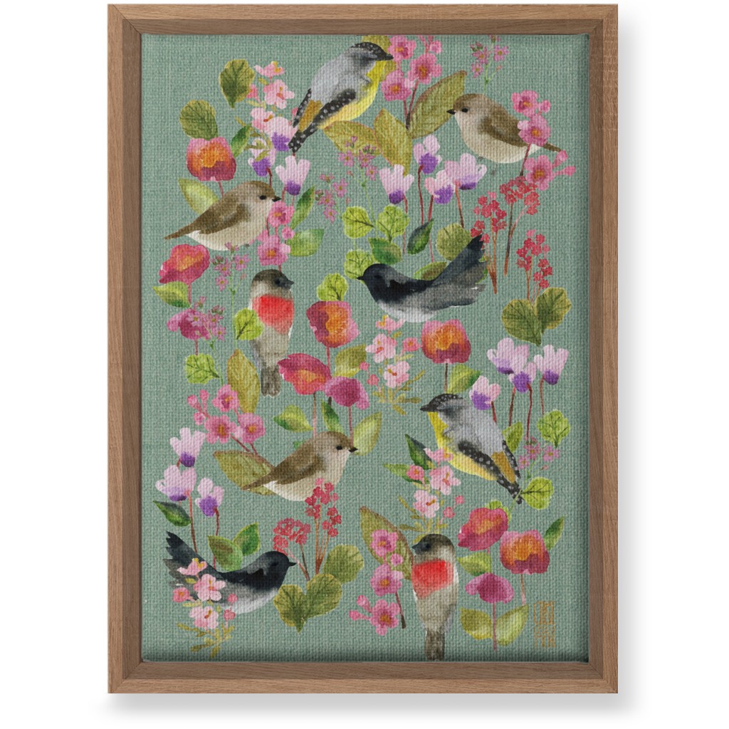 Winter Birds in the Garden Wall Art, Natural, Single piece, Canvas, 10x14, Multicolor, Mantis