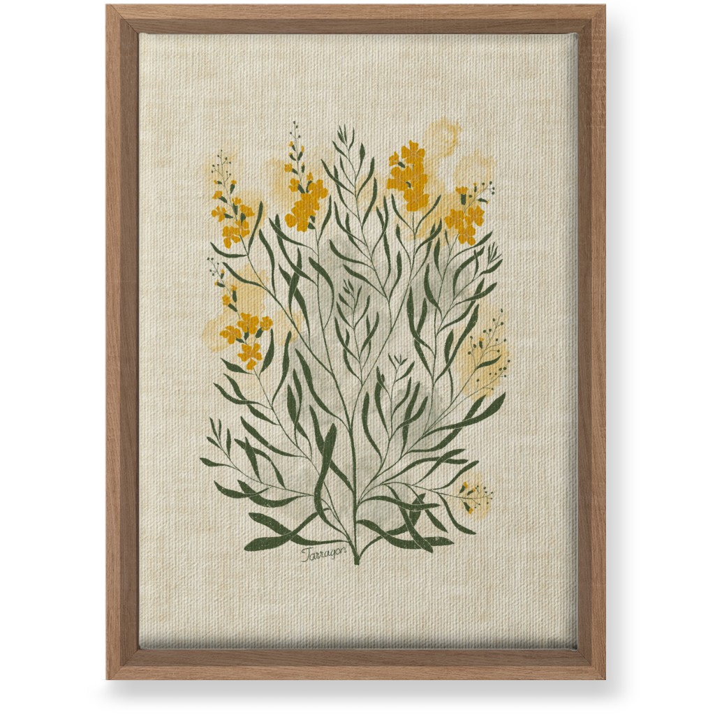 Tarragon - Botanical Illustration Wall Art, Natural, Single piece, Canvas, 10x14, Beige