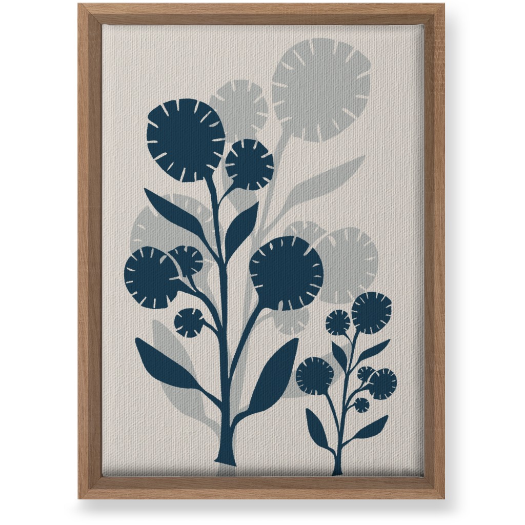 Abstract Flower Wall Art, Natural, Single piece, Canvas, 10x14, Blue