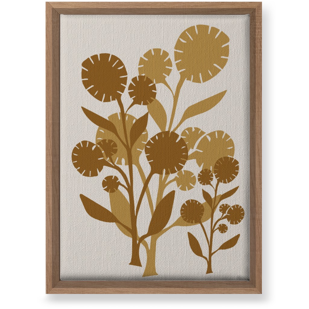 Abstract Flower Wall Art, Natural, Single piece, Canvas, 10x14, Brown