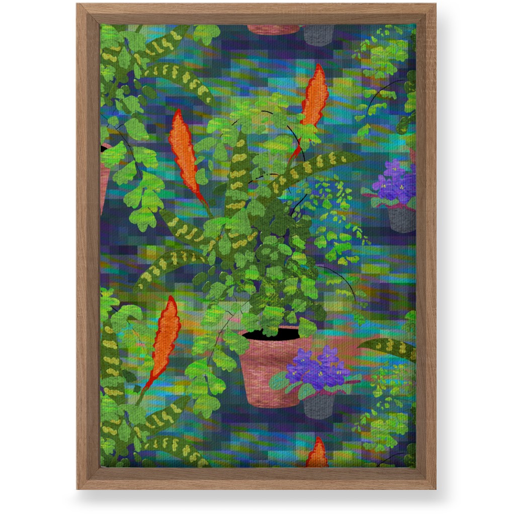 Impressionist Houseplants - Green Wall Art, Natural, Single piece, Canvas, 10x14, Green