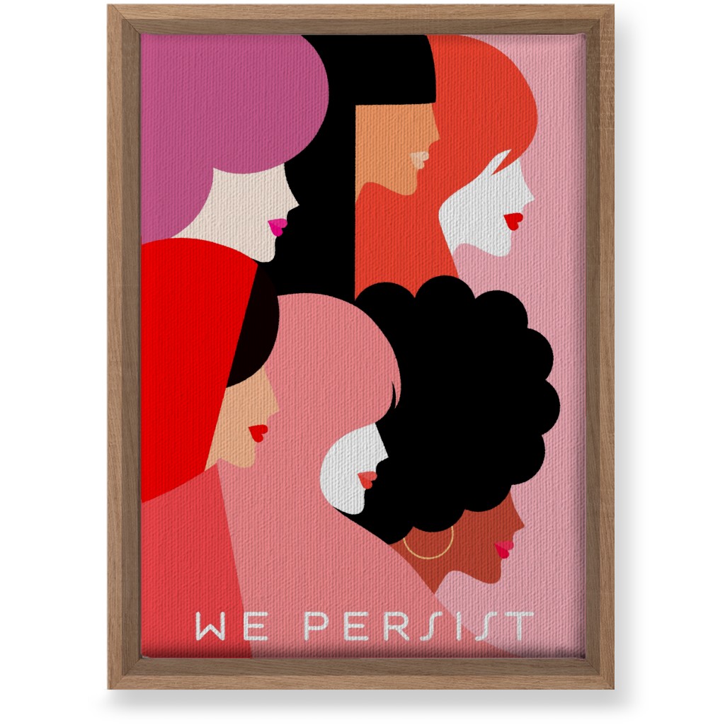 Girl Power, We Persist - Coral & Pink Wall Art, Natural, Single piece, Canvas, 10x14, Pink