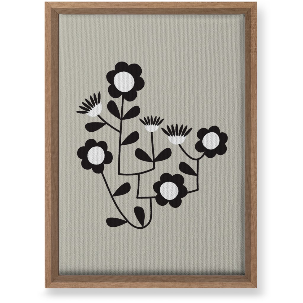 Mod Hanging Floral Wall Art, Natural, Single piece, Canvas, 10x14, Gray