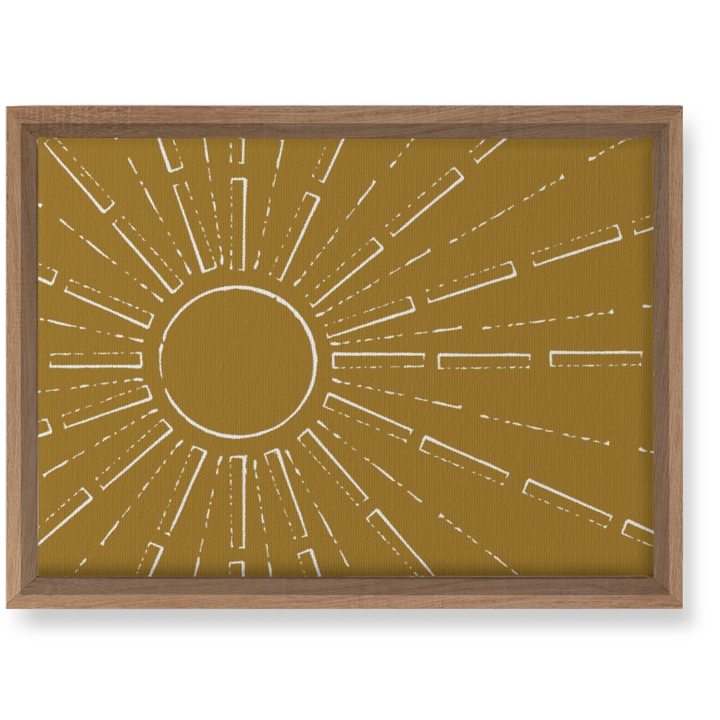Midcentury Sunburst Wall Art, Natural, Single piece, Canvas, 10x14, Yellow, Golden