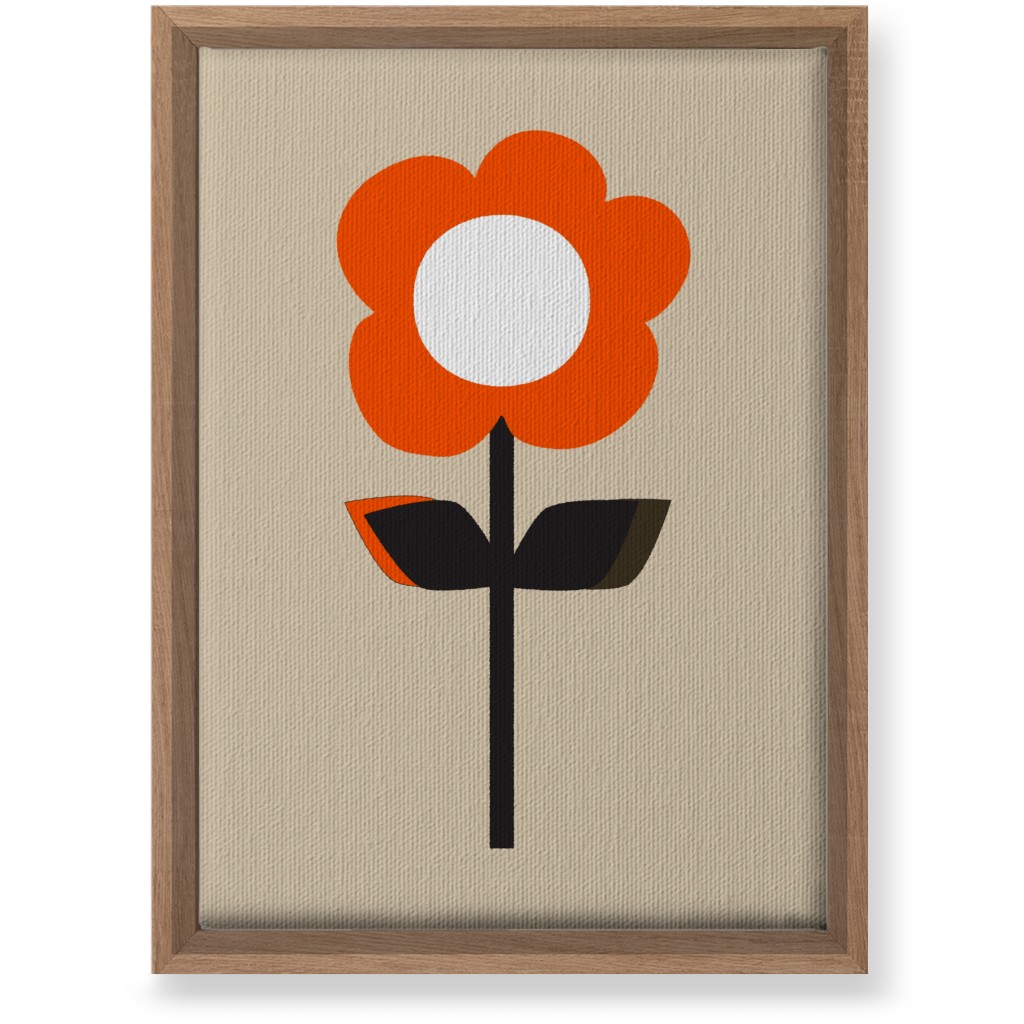 Retro Flower Wall Art, Natural, Single piece, Canvas, 10x14, Red