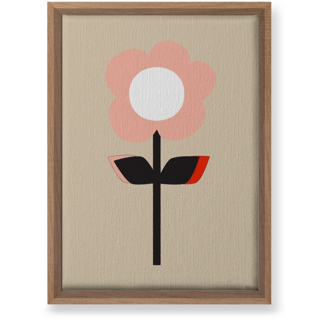 Retro Flower Wall Art, Natural, Single piece, Canvas, 10x14, Pink