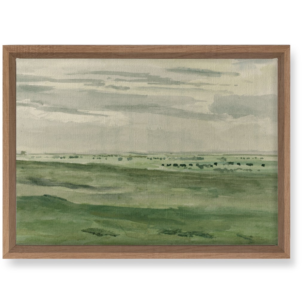 Watercolor Fields Wall Art, Natural, Single piece, Canvas, 10x14, Green, Classic Green