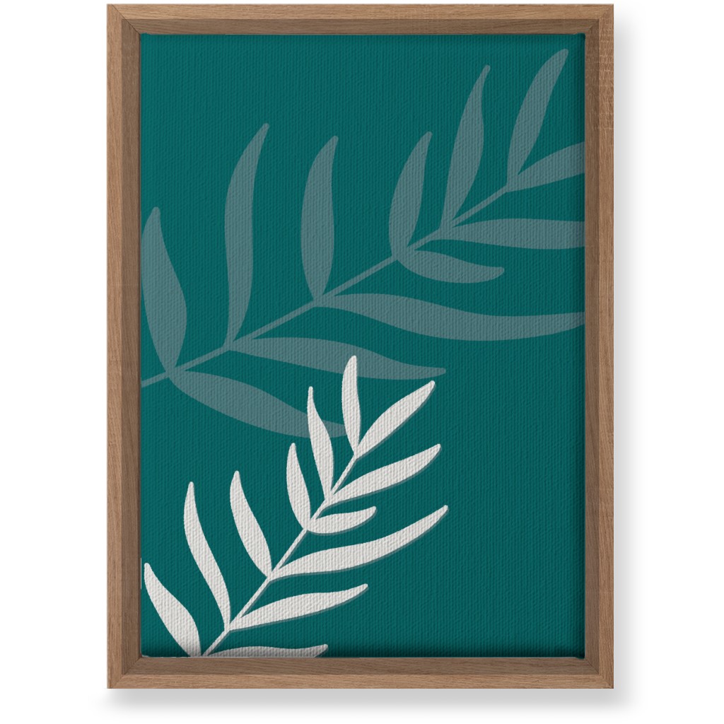 Fern Leaves in Neutral Earth Tones Wall Art, Natural, Single piece, Canvas, 10x14, Green, Blue Lagoon