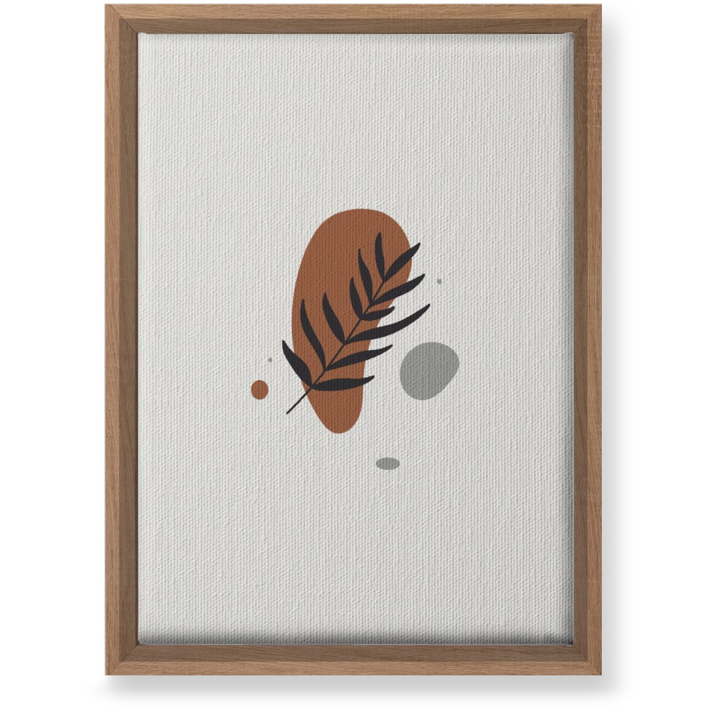 Shapes and Fern Leaf V Wall Art, Natural, Single piece, Canvas, 10x14, Brown