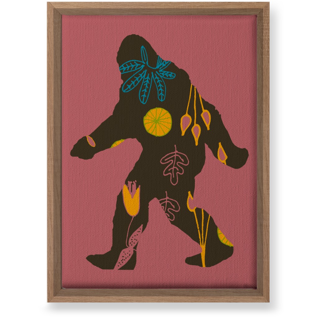 Bigfoot - Multi on Pink Wall Art, Natural, Single piece, Canvas, 10x14, Pink, Bright Pink