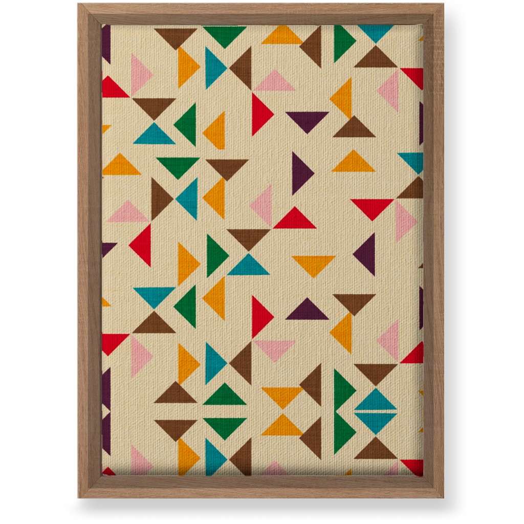 Kilim Triangle - Multi on Beige Wall Art, Natural, Single piece, Canvas, 10x14, Multicolor