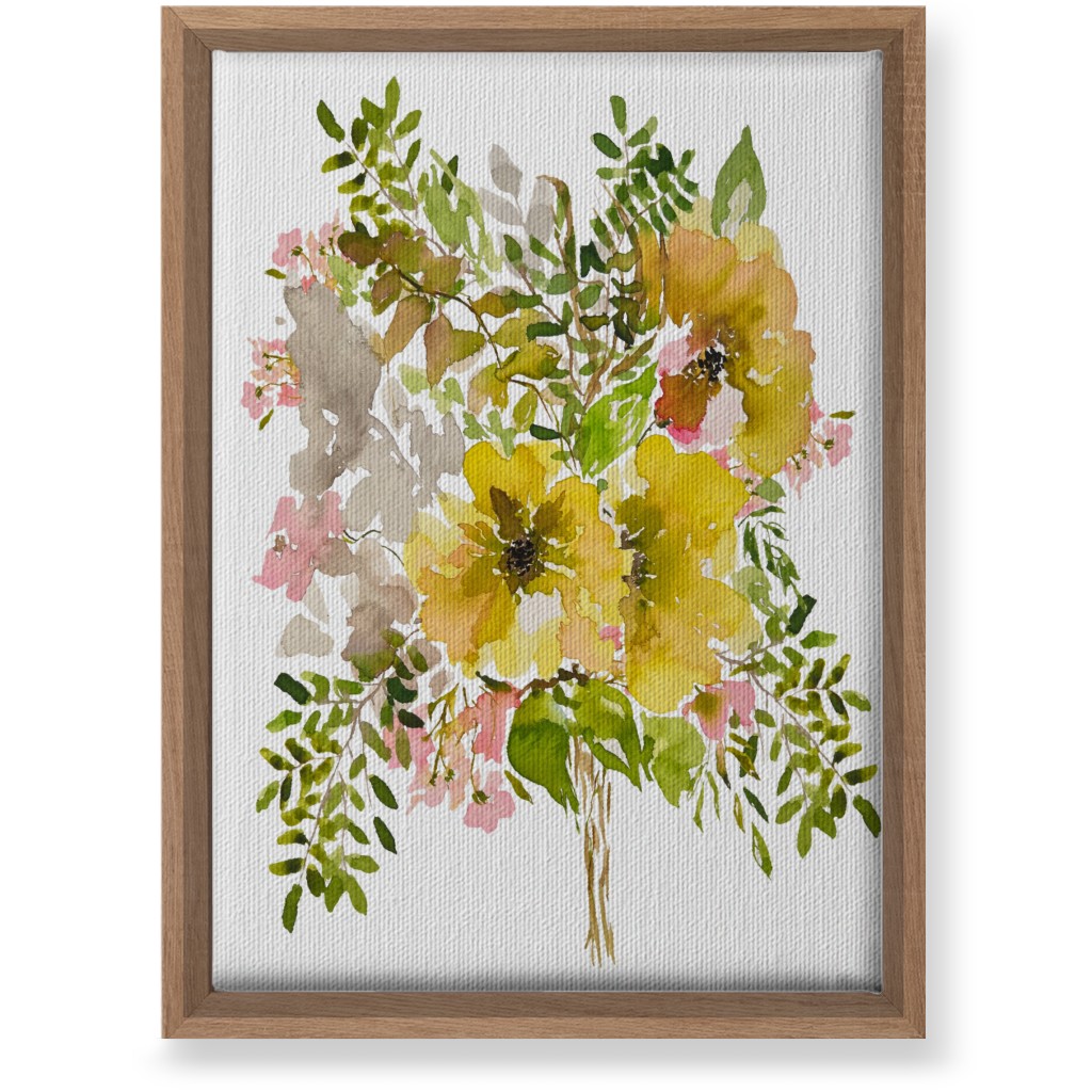 Floral Bouquet - Yellow Wall Art, Natural, Single piece, Canvas, 10x14, Yellow