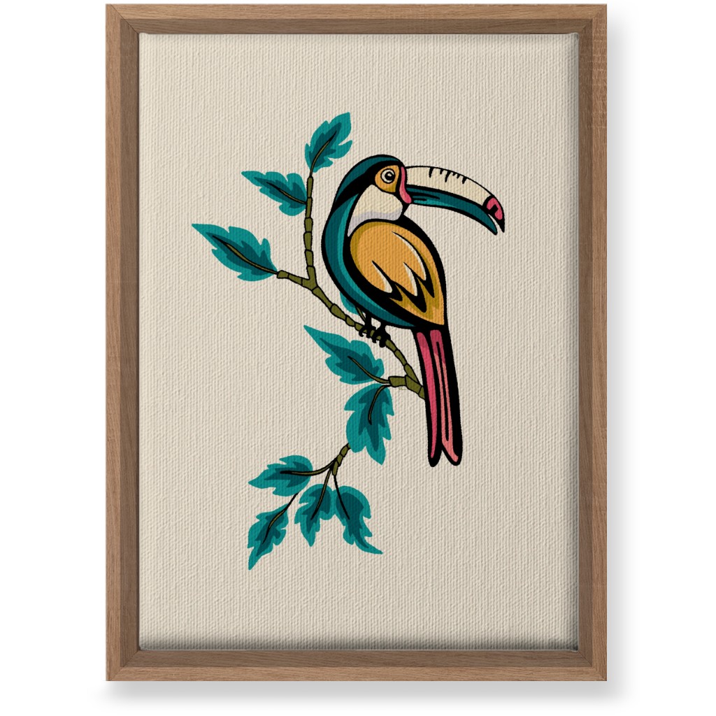 Perched Bird on Branch - Multi Wall Art, Natural, Single piece, Canvas, 10x14, Beige